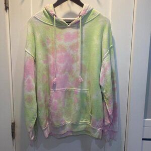 Pink & Green Pastel Tie Dye Hoodie